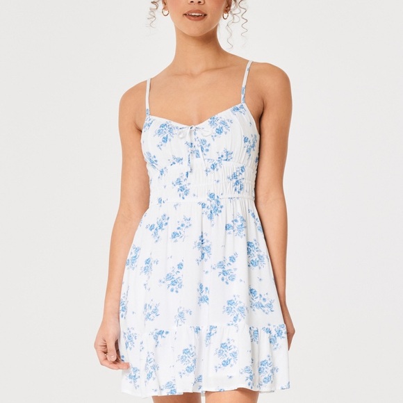 Hollister blue floral mini dress size XS - Picture 1 of 6